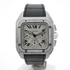 Image 1 of Cartier Santos 100 XL Chronograph 'Factory-Set' Diamonds 2891; 18k white gold watch with diamonds