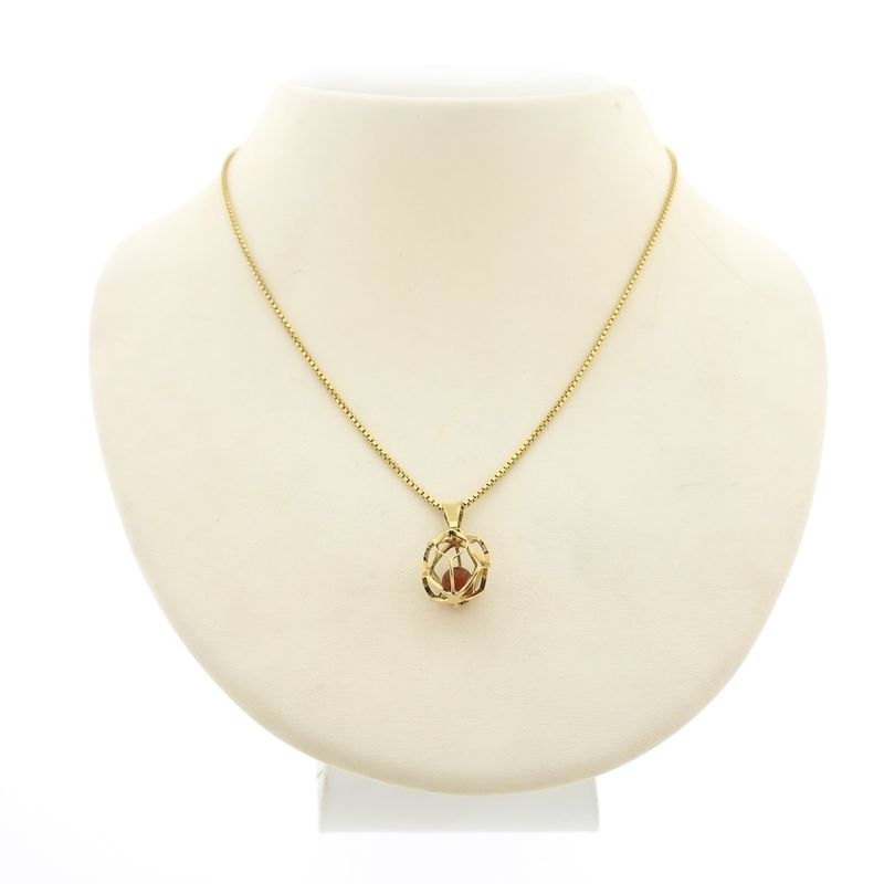 Image 3 of Gold pendant with carnelian