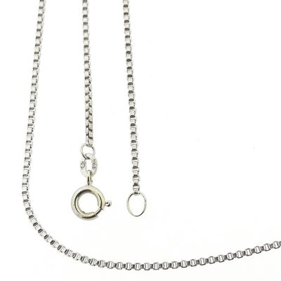 Image 1 of White gold Venetian chain | 43.5 cm