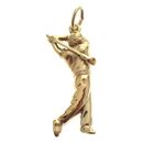 Image 1 of Gold golfer pendant