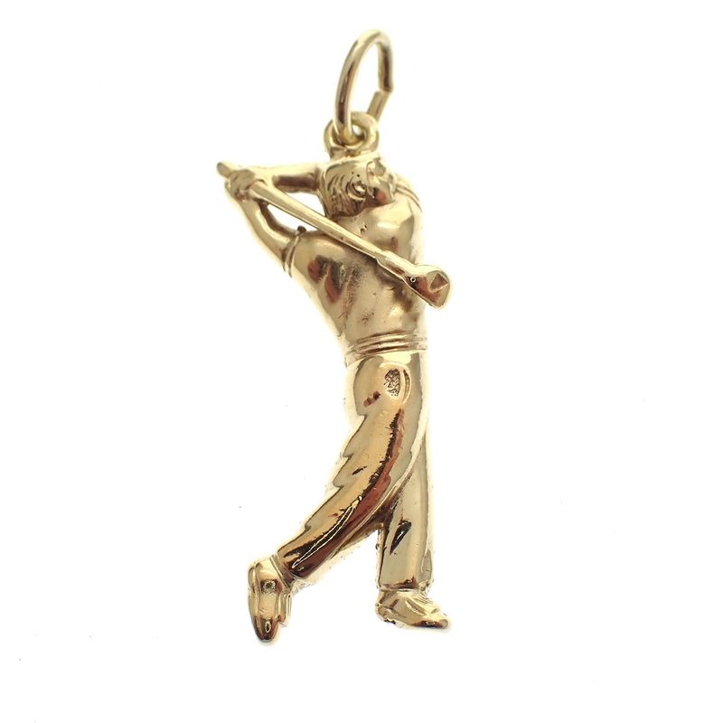 Image 1 of Gold golfer pendant