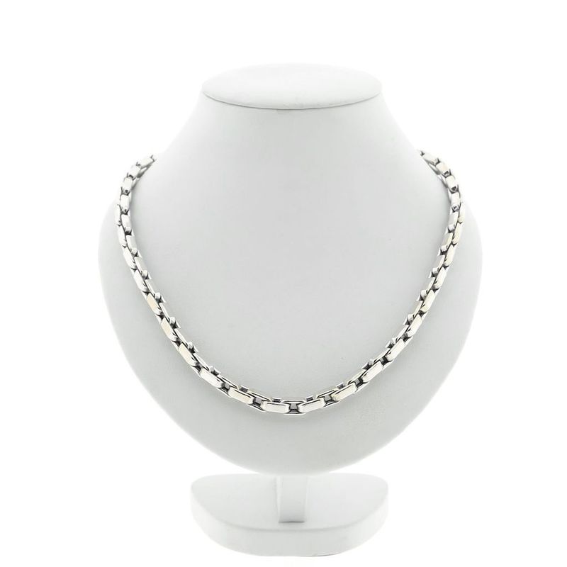 Image 1 of White gold anchor link necklace