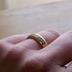 Image 7 of Gold ring with diamonds; 0.10 ct.