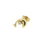 Image 9 of Gold dolphin stud earrings with zirconia