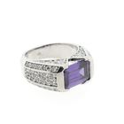 Image 3 of Silver ring with zirconia stones.