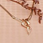 Image 2 of Gold Cardano link chain with fixed pendant and diamonds; 0.11 ct.