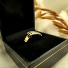 Image 2 of Pequignet two-tone gold ring with steel and diamond; 0.06 ct.