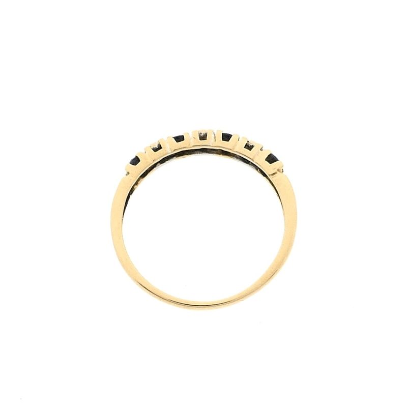 Image 7 of Gold ring with sapphire and diamond | 0.015 ct.