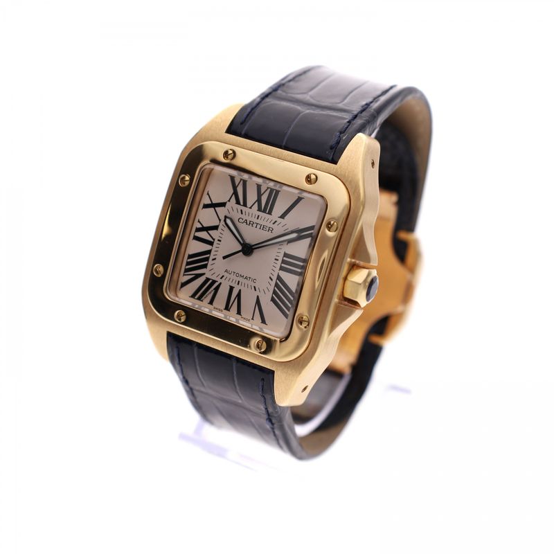 Afbeelding 3 van Cartier Santos XL 2657 W20071Y1; Automatisch 18ct. Gouden Heren Horloge