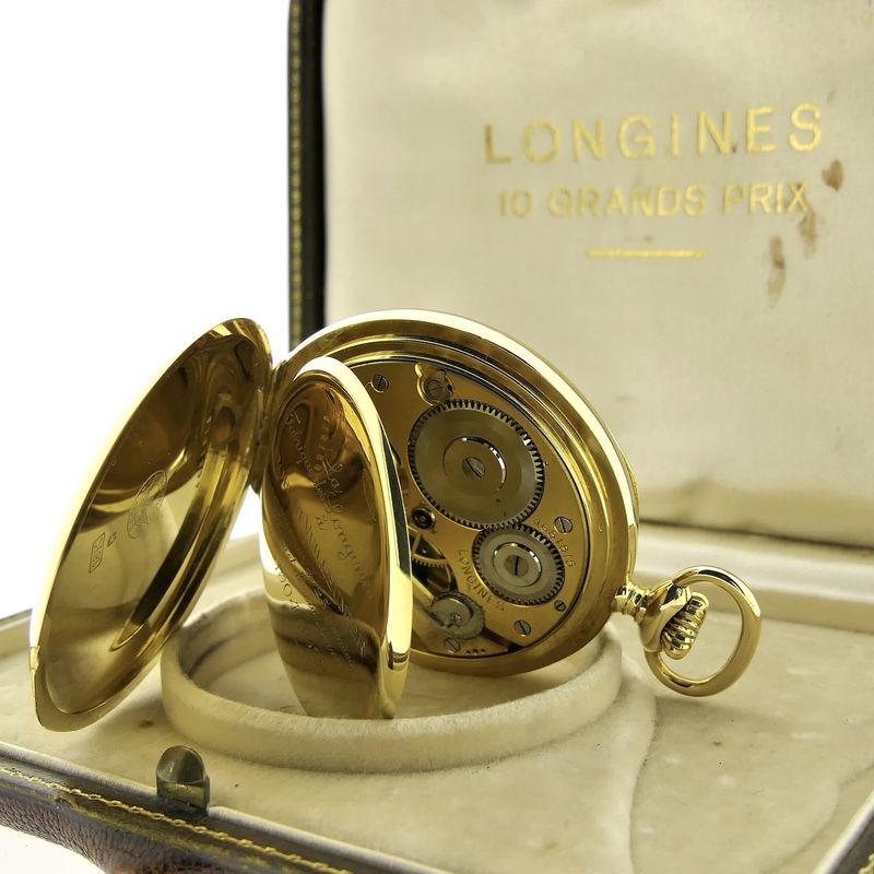 Image 4 of Longines '10 Grand Prix'; Antique 18k gold pocket watch