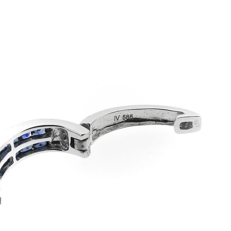 Image 8 of White gold stud earrings with sapphire