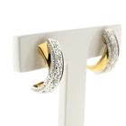 Image 6 of Bicolor gold stud earrings with diamond | 0.02 ct.