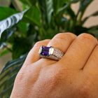 Image 4 of Silver ring with zirconia stones.