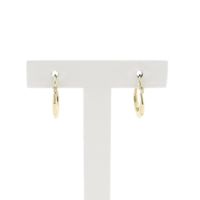 Gold faceted hoop earrings; Ø 12.3 mm