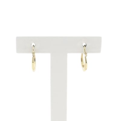 Image 1 of Gold faceted hoop earrings; Ø 12.3 mm