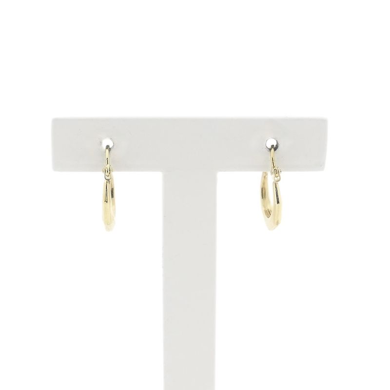Image 1 of Gold faceted hoop earrings; Ø 12.3 mm