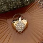 Image 2 of Bicolor gold heart pendant set with diamonds; Approx. 0.70 ct.