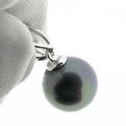 Image 4 of White gold pendant with Tahitian pearl and diamond; 0.01 ct.