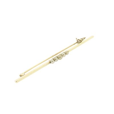 Image 2 of Vintage gold brooch with cultured pearls