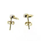 Image 6 of Golden flower stud earrings with diamond; 0.02 ct.