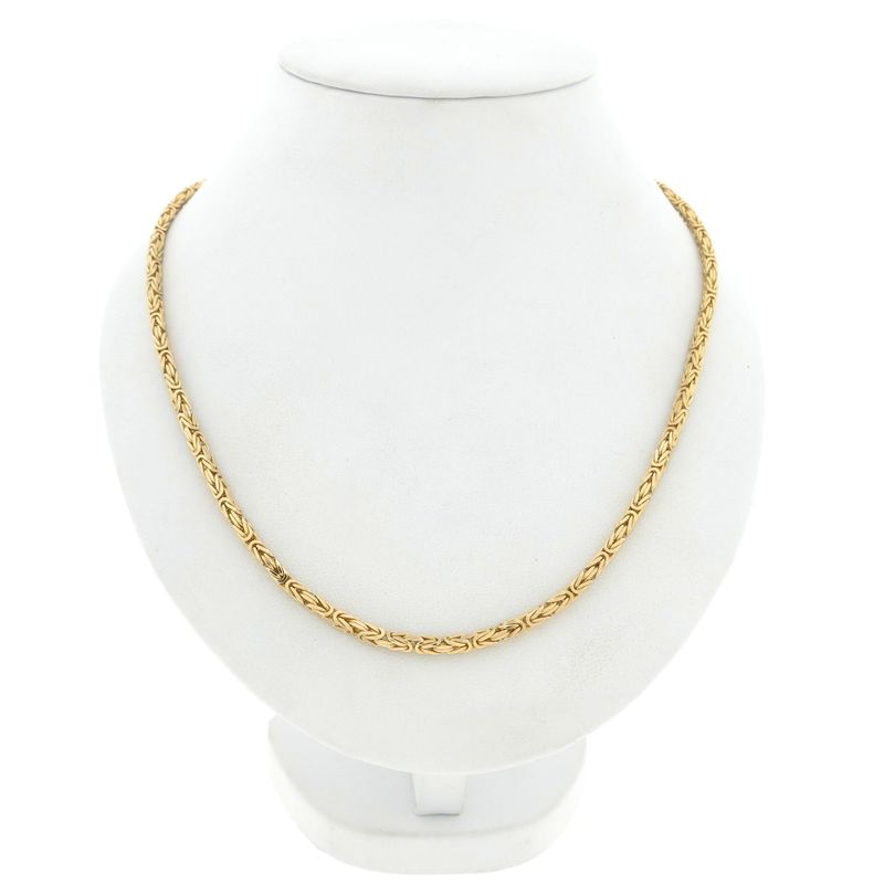 Image 3 of Golden Square Byzantine Link Necklace