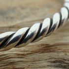 Image 3 of Silver solid twisted clamp bracelet | Ø 55 mm