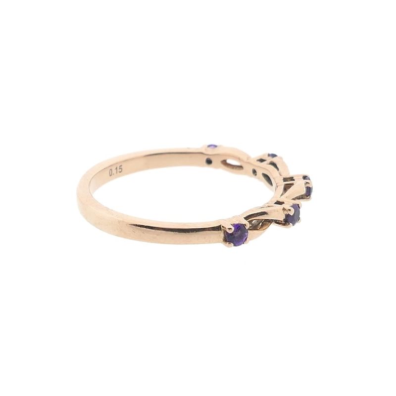 Image 5 of Rose gold braided ring with amethyst