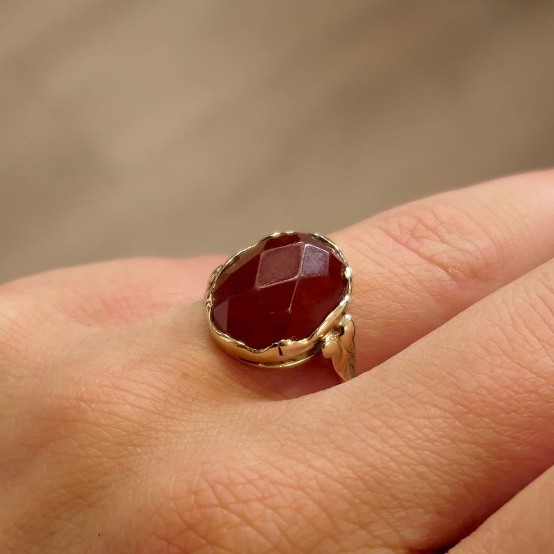 Image 6 of Gold ring with carnelian