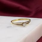 Image 2 of Gold solitaire ring with diamond; 0.03 ct.