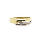Image 3 of Bicolor Gold Ring; 0.03 ct. Diamond; 14 Karat; Size 17.25