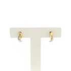 Image 1 of Bicolor gold stud earrings with diamond | 0.03 ct.