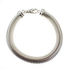 Image 1 of Silver wide snake link bracelet | 18 cm