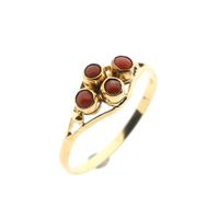 Vintage gold ring with blood coral