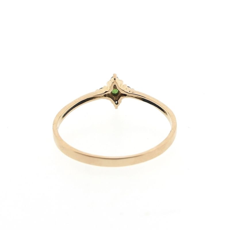 Image 4 of 18K rose gold ring with emerald and diamond | 0.04 ct.