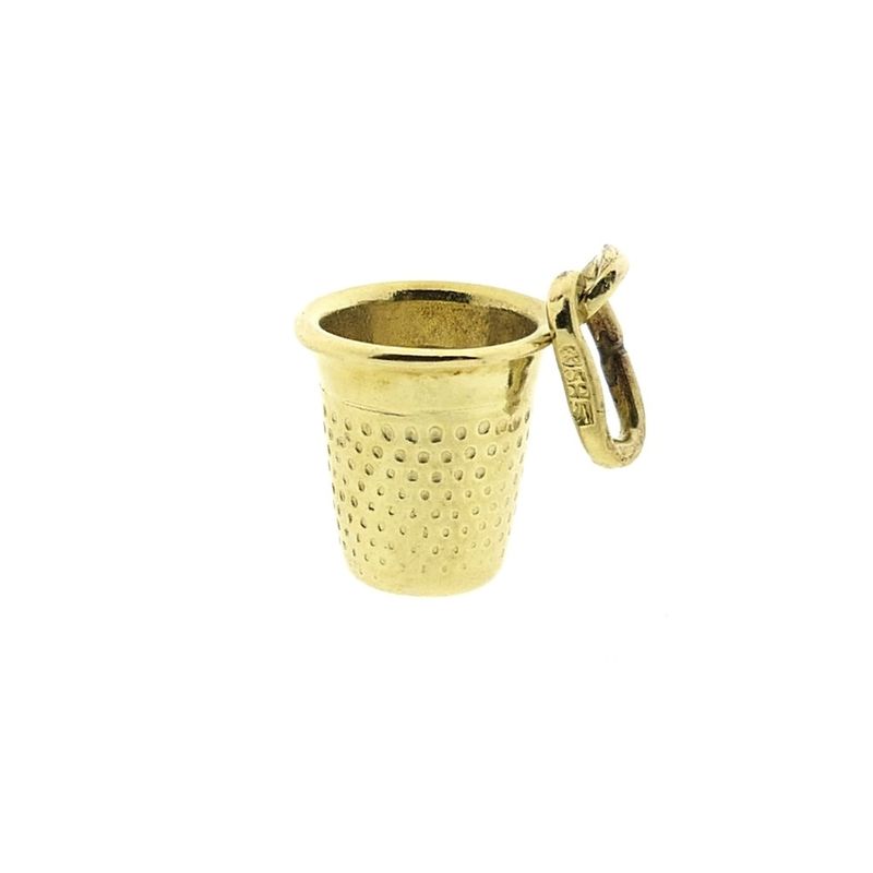 Image 5 of Gold minimalist pendant of a thimble