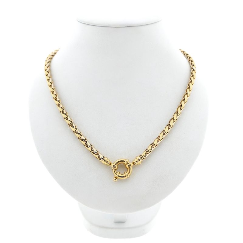 Image 3 of Bicolor Gold Fox Tail Link Necklace