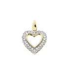 Image 1 of Two-tone gold heart pendant with zirconia; Altinbas