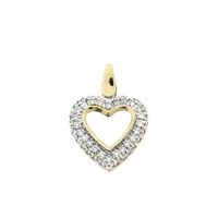 Two-tone gold heart pendant with zirconia; Altinbas