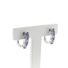 Image 1 of White gold stud earrings with tanzanite