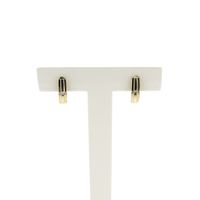 Bicolor gold stud earrings with zirconia