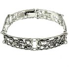 Image 1 of Silver bracelet with floral motif | 19 cm