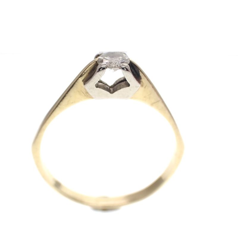 Image 3 of Two-tone gold solitaire ring set with diamond