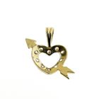 Image 7 of Gold pendant of a heart with arrow