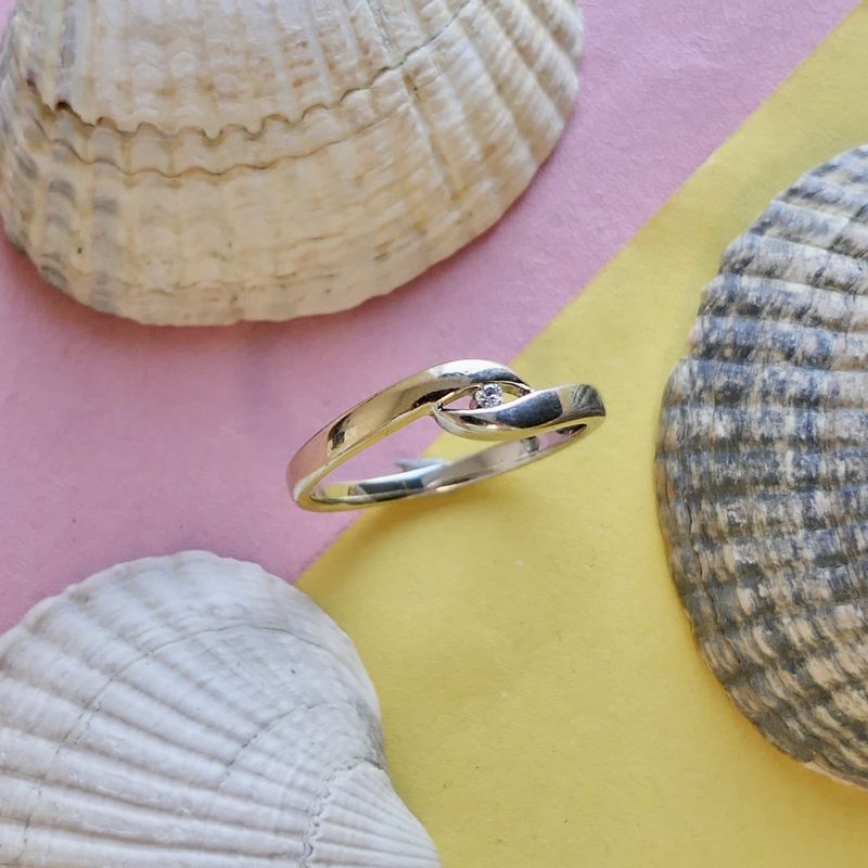 Image 5 of Jeunesse two-tone gold ring with diamond; 0.02 ct