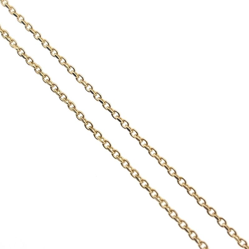 Image 5 of 18K gold anchor link necklace with a fixed pendant; angel with zirconia | 35 cm