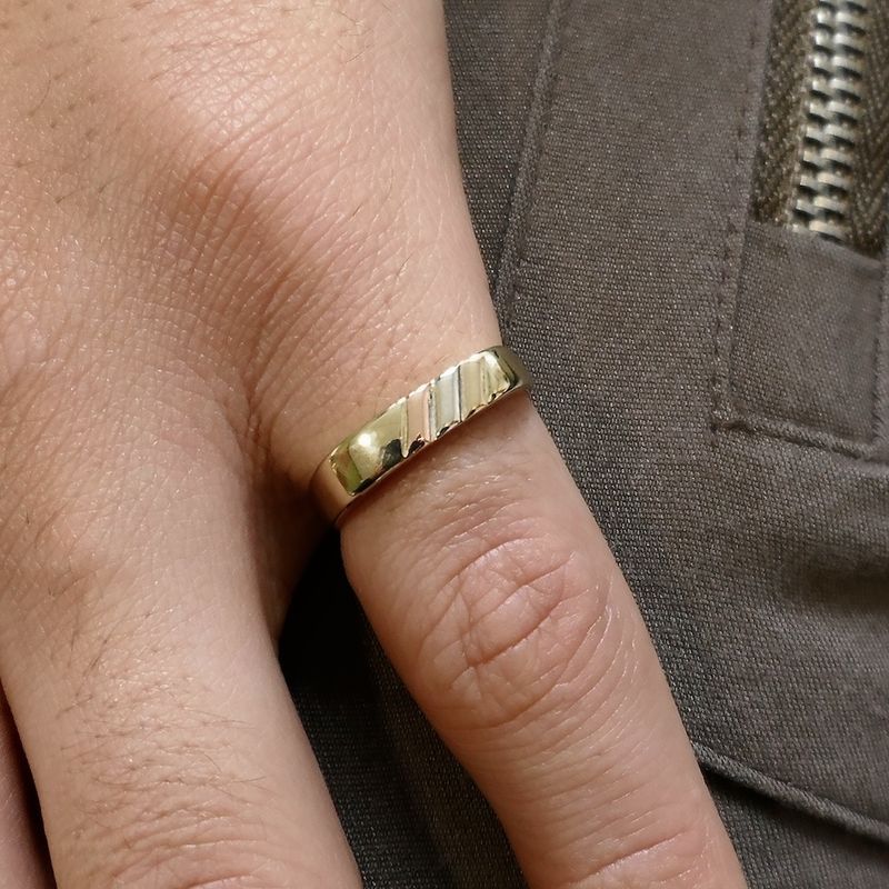 Image 8 of Tricolor gold pinky ring | Men