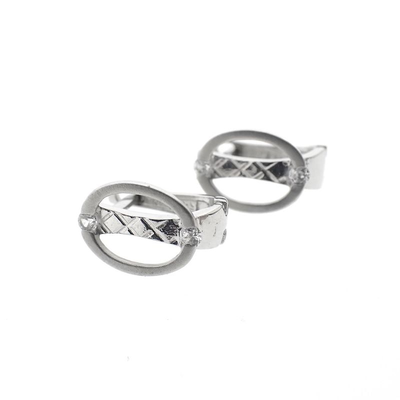 Image 6 of White gold stud earrings with zirconia