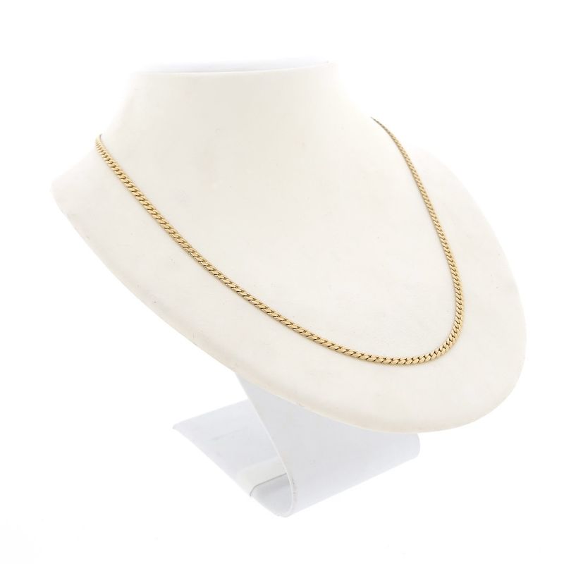 Image 5 of Gold flat gourmet link chain | 45.5 cm