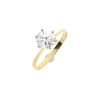 Image 1 of Gold solitaire ring with zirconia