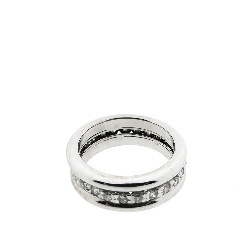 Image 6 of White gold alliance ring with diamonds; 0.75 ct.